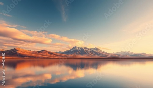 a view of a lake with mountains in the background