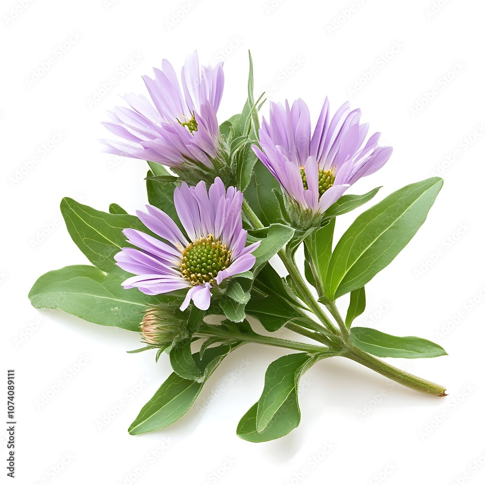 Aster isolated on a with a white background, close up Aster isolated on a with a white background, close up