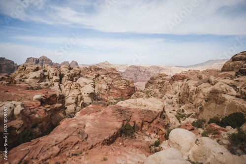  mountain landscape of Petra in the morning