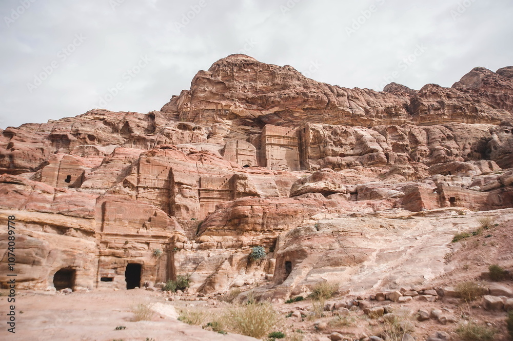 mountain landscape of Petra in the morning mountain landscape of Petra in the morning