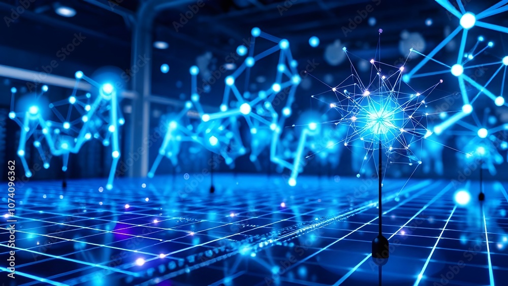 Obraz premium Artificial Intelligence Network Connections Digital Technology Interface