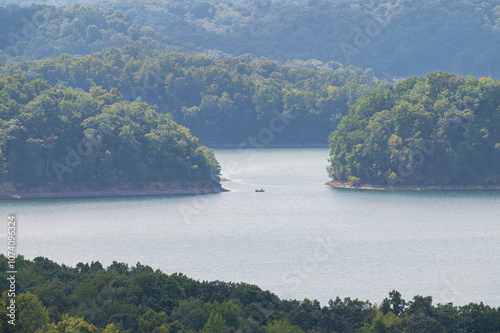 Overlook of Dale Hallow Lake from the State Park Eagles Nest Trail