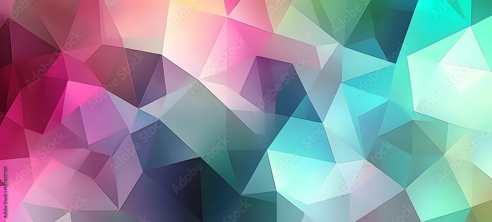 An abstract geometric background featuring a harmonious blend of colors including soft pinks, blues, and greens, creating a vibrant and modern art piece. An abstract geometric background featuring a harmonious blend of colors including soft pinks, blues, and greens, creating a vibrant and modern art piece.