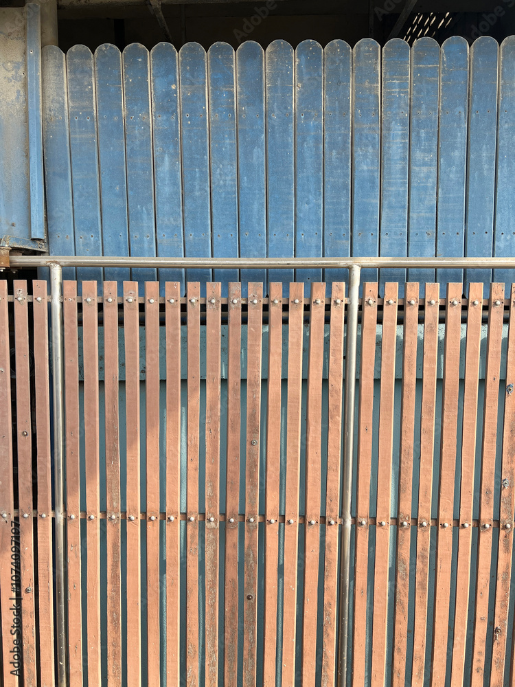 Fototapeta premium metal fence with rusty wire