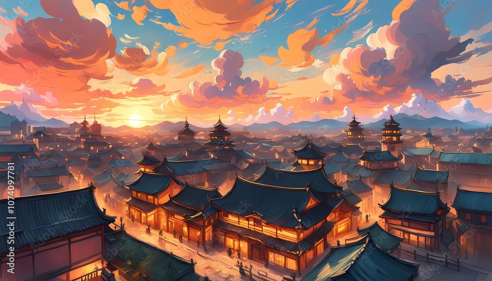Obraz premium Sunset Cityscape