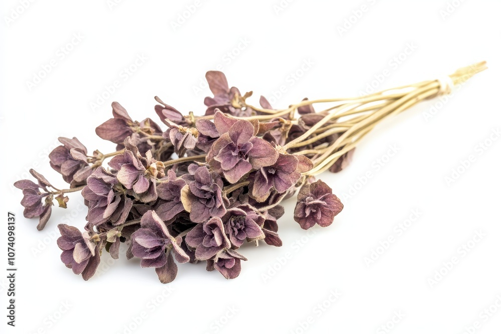 Dried Greek oregano Origanum vulgare hirtum on a white background Dried Greek oregano Origanum vulgare hirtum on a white background