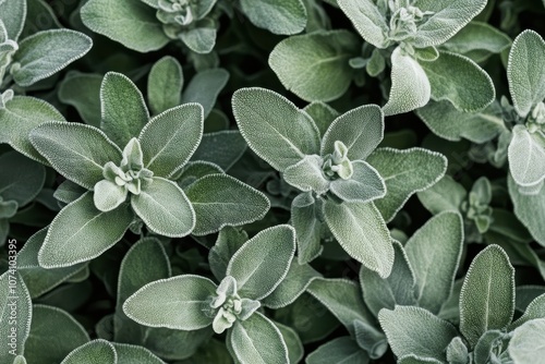 Overhead picture of multiple white sage plants