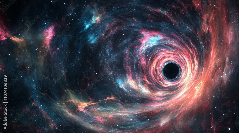 A visualization of a black hole splitting space-time into different branches, leading to alternate realities A visualization of a black hole splitting space-time into different branches, leading to alternate realities