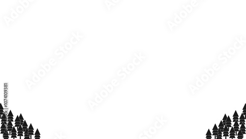 Background white with black pine trees. Vector can be used for banners, posters, power points, templates, slides, etc.