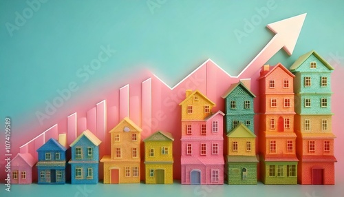 Conceptual image to show rising house prices, living costs, home ownership