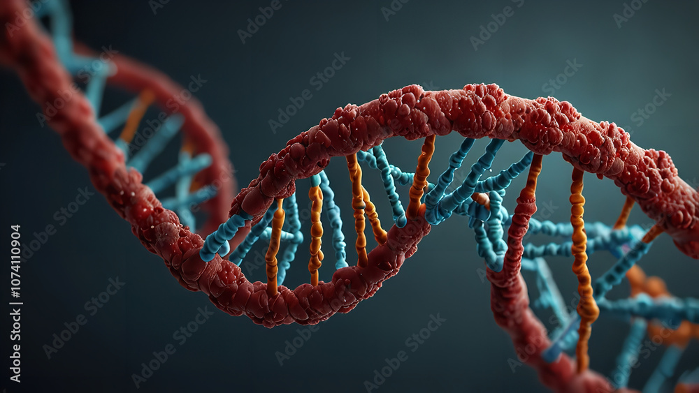 A DNA molecule. A DNA molecule.