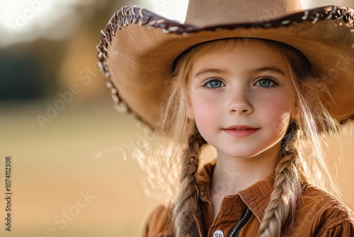 Girl in cowboy attire photo