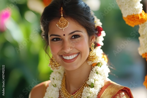 Image of a joyful Indian bride photo