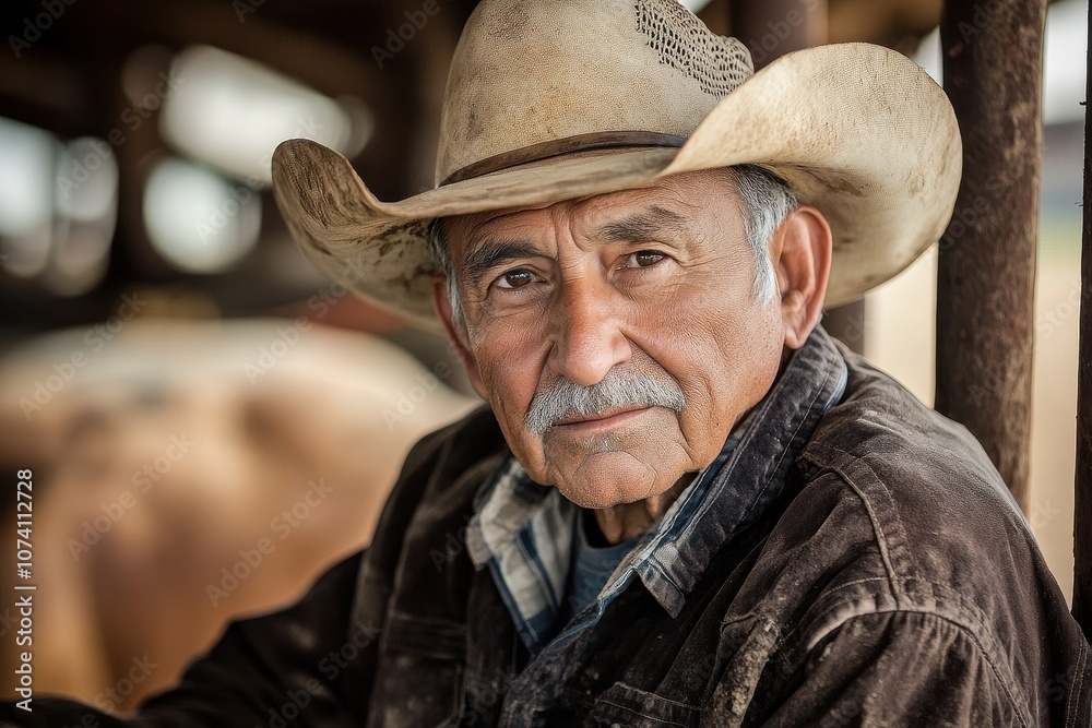 Image of a U S cattle rancher Image of a U S cattle rancher