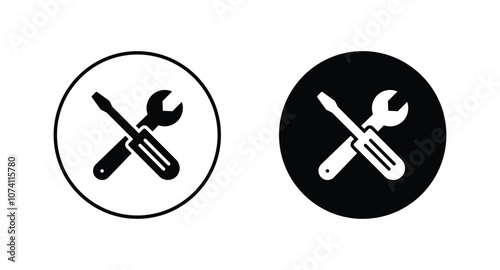 Wrench and screwdriver icon. Repair tools icon set. setting symbol