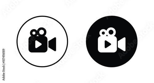 video camera icon vector. movie symbol vector