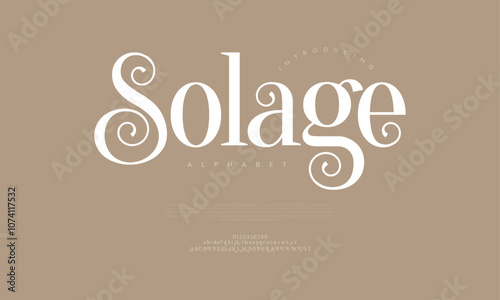Soalge typography beauty fashion elegant minimalist serif italic fonts decorative wedding vintage retro logos. Minimal luxury font alphabet logo. Vector illustration