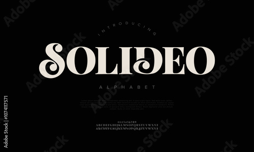 Solideo typography beauty fashion elegant minimalist serif italic fonts decorative wedding vintage retro logos. Minimal luxury font alphabet logo. Vector illustration