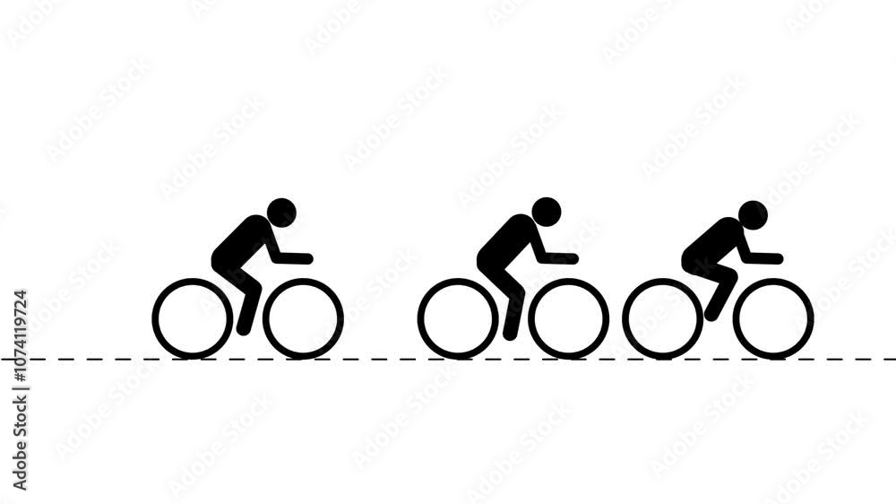 Bicycle racing icon. Pictogram man riding a cycle. Cyclist athlete icon. animated icon of pictogram cyclist.