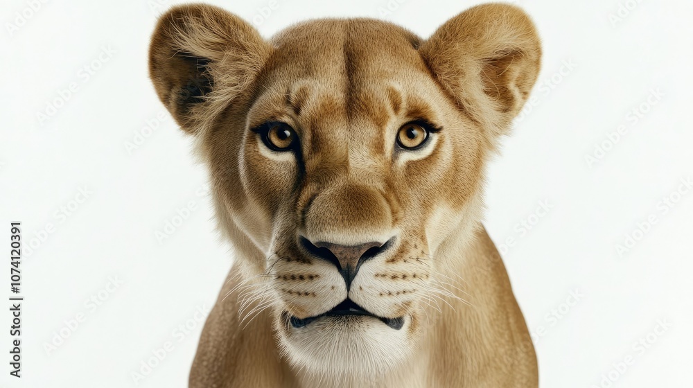 Close-Up of Majestic Lioness with Intense Gaze Close-Up of Majestic Lioness with Intense Gaze