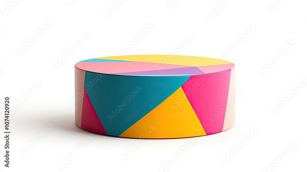 Fototapeta premium Colorful Geometric Coffee Table Design in Modern Style