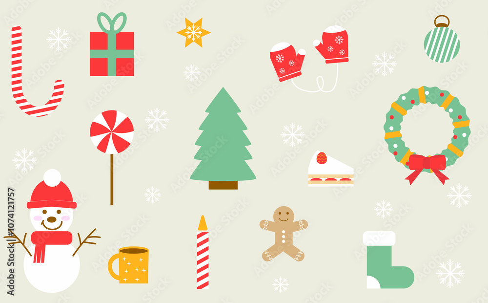 クリスマスの素材セット