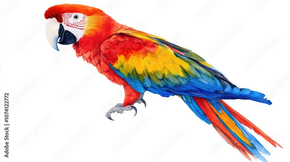 Obraz premium Vibrant Scarlet Macaw in Bright Colors