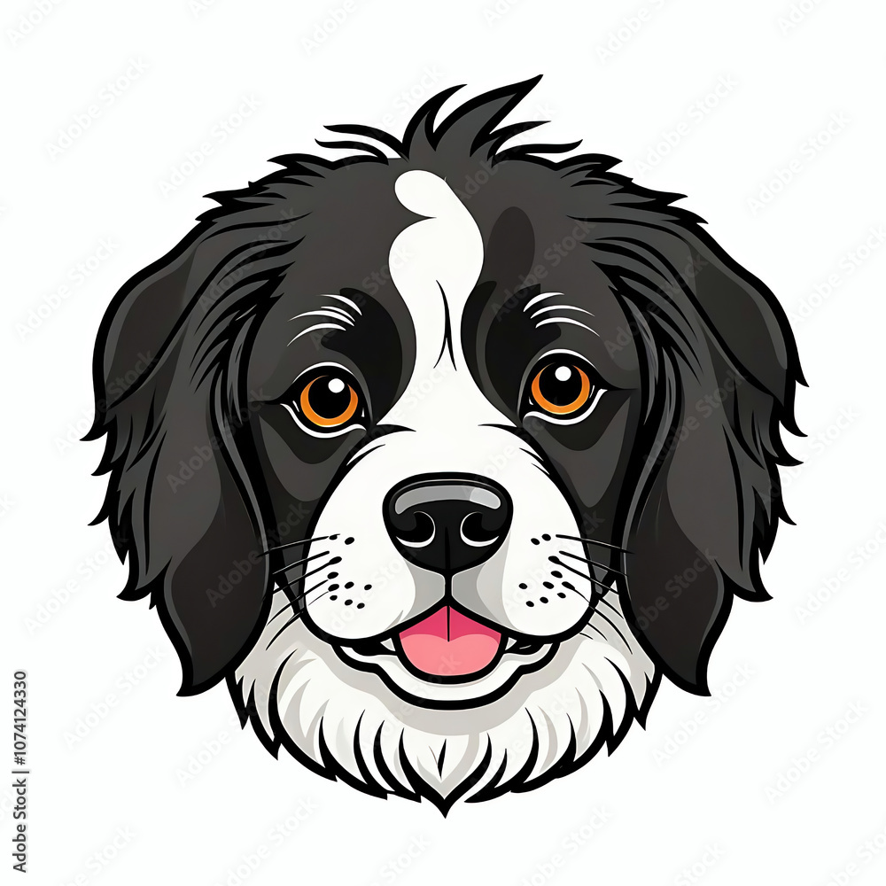 Large munsterlander dog face cartoon illustration Large munsterlander dog face cartoon illustration