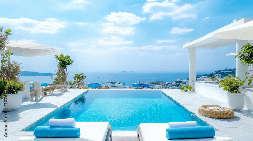 Fototapeta premium Luxury modern style at the exterior beach houses