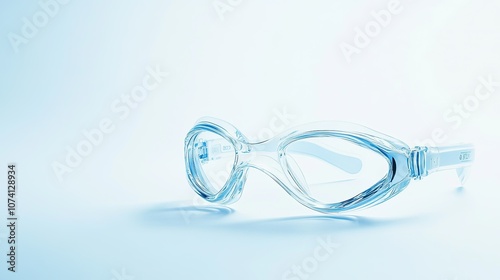 Elegant Transparent Blue Eyewear for Artistic Expression photo