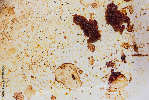 Texture of dirty stains and grease on white stove