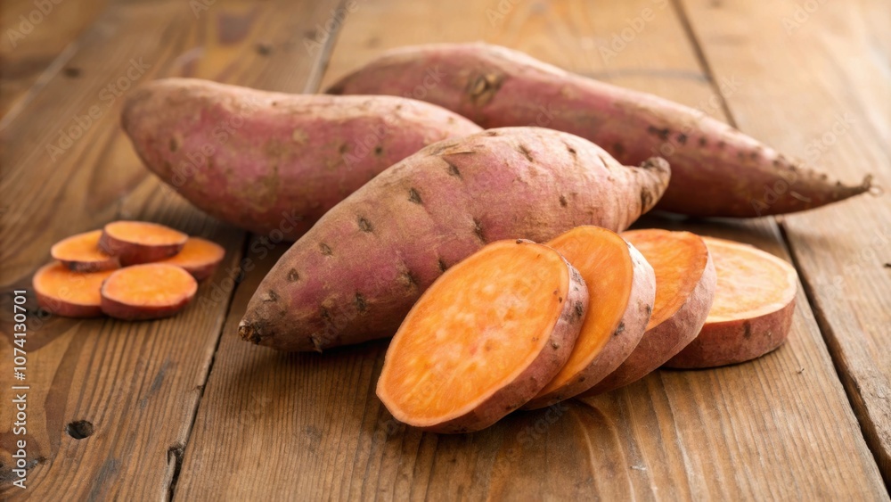 Fresh organic sweet potatoes food ingredients on wooden surface, sweet potatoes, organic, fresh, food, ingredients, healthy Fresh organic sweet potatoes food ingredients on wooden surface, sweet potatoes, organic, fresh, food, ingredients, healthy