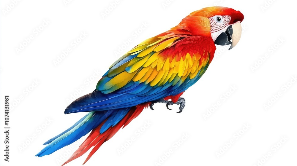 Fototapeta premium Vibrant Macaw Parrot with Colorful Feathers
