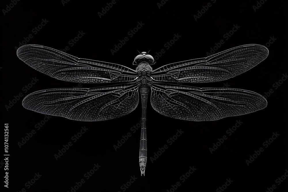 dragonfly on black