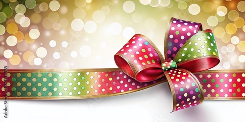 Realistic Ribbon Ornament with Dots Pattern for Elegant Decor, Crafting, and Design Projects - Perfect for Celebrations and Creative Uses in Various Settings