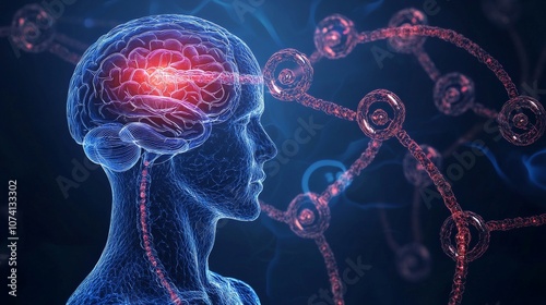 A visual representation of the hormonal feedback loop between the brain and adrenal glands during emotional stress