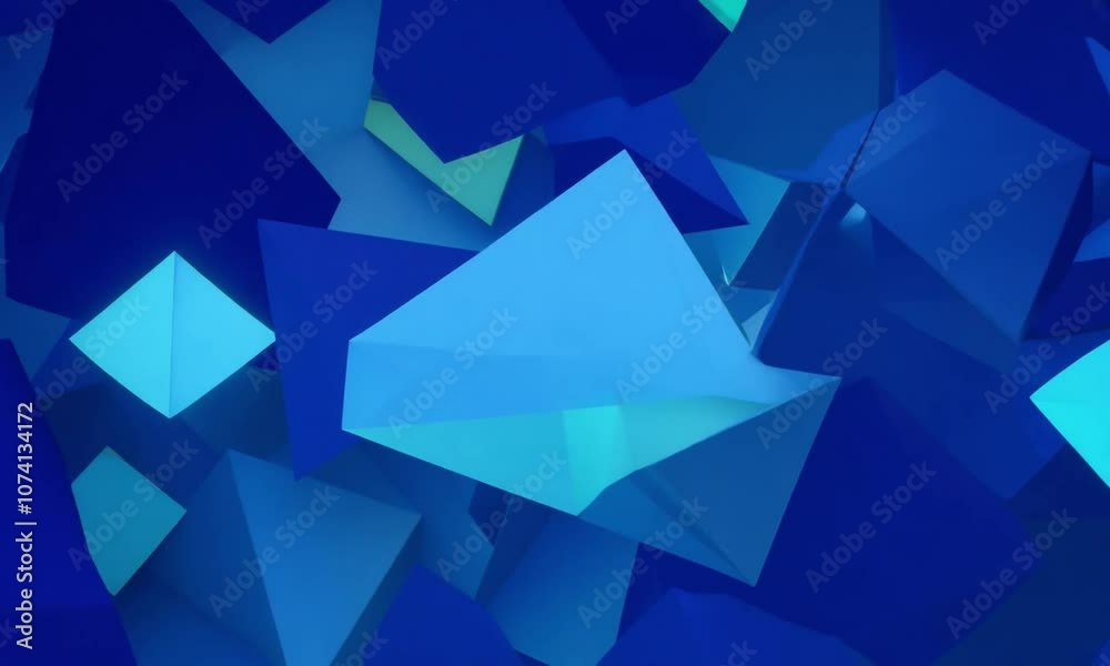 Abstract blue geometric shapes creating a modern, artistic background.