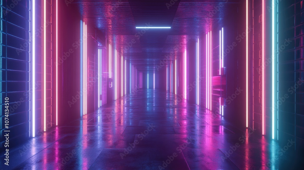 A futuristic 3D render of bright neon rays and colorful glowing lines forming an abstract, radiant background with a modern design A futuristic 3D render of bright neon rays and colorful glowing lines forming an abstract, radiant background with a modern design
