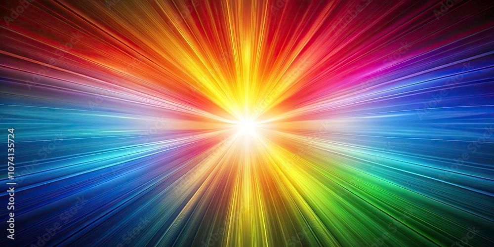 Abstract Light Rays in Spectrum Colors Converging at a Central Point - Minimalist Photography Abstract Light Rays in Spectrum Colors Converging at a Central Point - Minimalist Photography