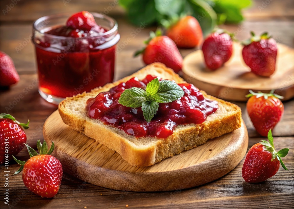 Delicious Strawberry Jam Spread on Crispy Bread Toast Isolated with Transparent Background for Food Photography Delicious Strawberry Jam Spread on Crispy Bread Toast Isolated with Transparent Background for Food Photography