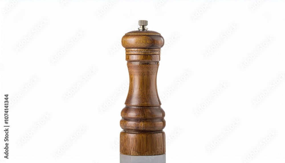 Pepper Grinder on White Background Isolated. Full Shot of Kitchen Utensils. Pepper Grinder on White Background Isolated. Full Shot of Kitchen Utensils.