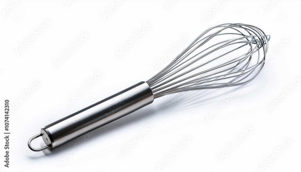Whisk on White Background Isolated. Full Shot of Kitchen Utensils. Whisk on White Background Isolated. Full Shot of Kitchen Utensils.