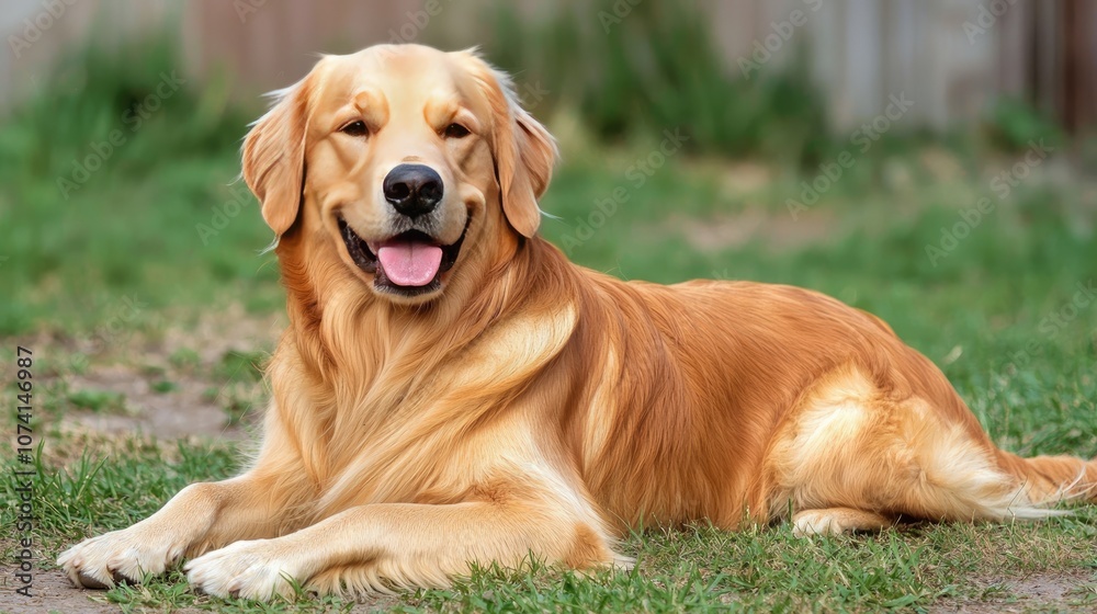 Golden retriever enjoys a sunny day in the park with joyful expression and playful attitude Golden retriever enjoys a sunny day in the park with joyful expression and playful attitude