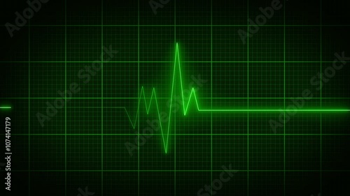 Cardiogram heartbeat pulse rate neon glowing video animation. Emergency ekg monitoring. loop motion animate 4k video footage. Abstract heartbeat.