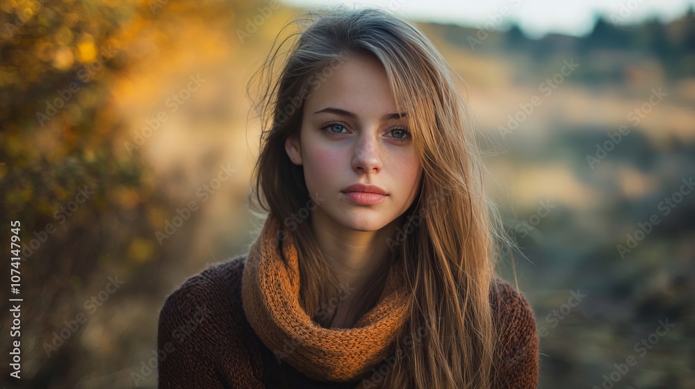 Emotional landscapes portrait, deep expression, natural backdrop Emotional landscapes portrait, deep expression, natural backdrop
