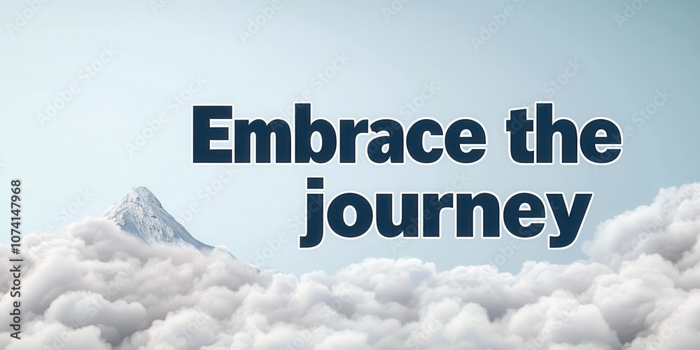 Fototapeta premium Embrace journey through clouds and mountains, inspiring adventure