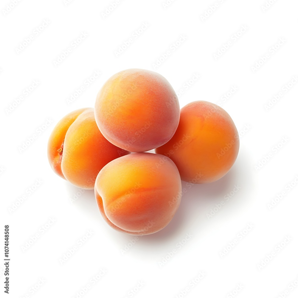 Apricot isolated on a with a white background, close up