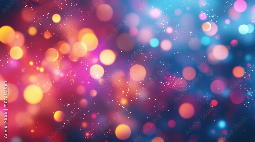 Colorful bokeh abstract patterns creating a vibrant illustrated background
