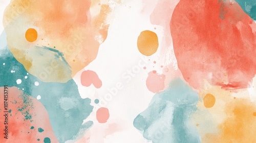 Abstract background featuring a beautiful watercolor dot drop style graphic illustration