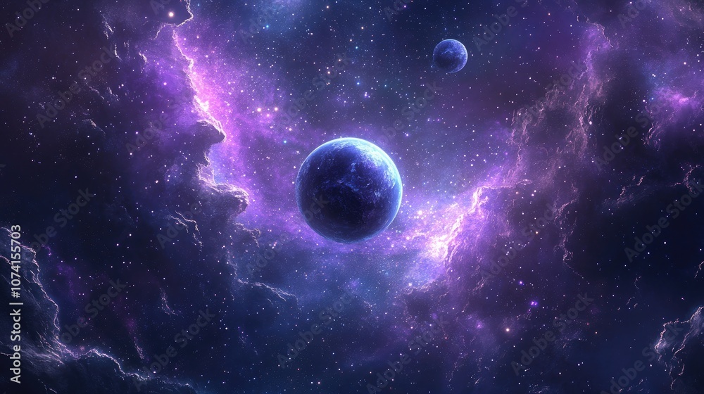 2D illustration featuring a cartoon cosmic background Deep interstellar space with stars planets and moons creating various science fiction inspired scenes Creative space art 2D illustration featuring a cartoon cosmic background Deep interstellar space with stars planets and moons creating various science fiction inspired scenes Creative space art